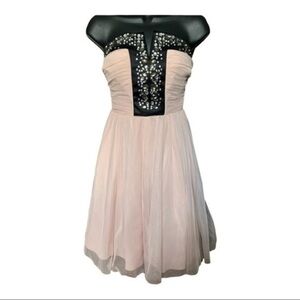 Mystic ANTHROPOLOGIE Pink Embellished Tulle Dress